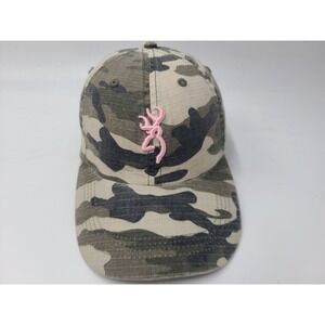 Women Browning Camo Strapback Adjustable Hat Cap Hunt Fish Dad Beige Gray Pink